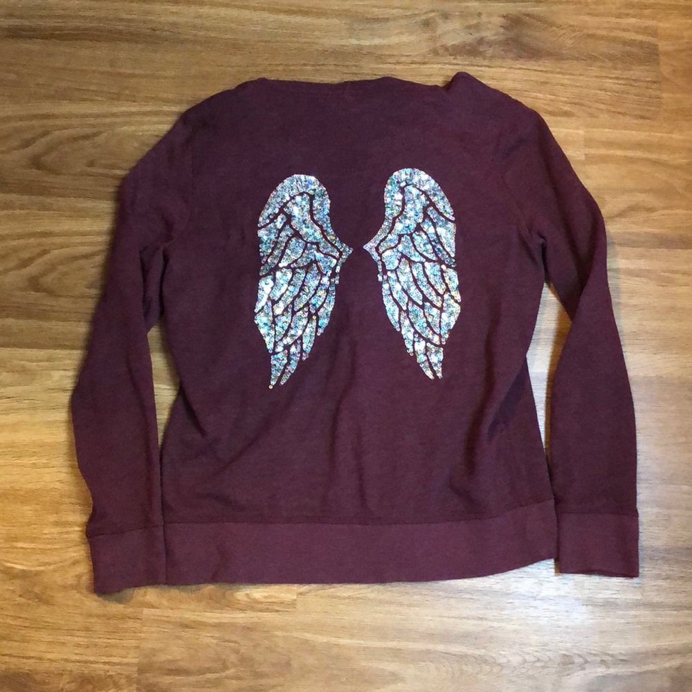 Maroon Victoria’s Secret zip up hoodie